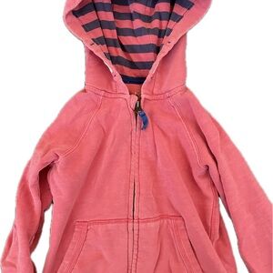 Boden Coral Hoodie with Navy Striped Lining